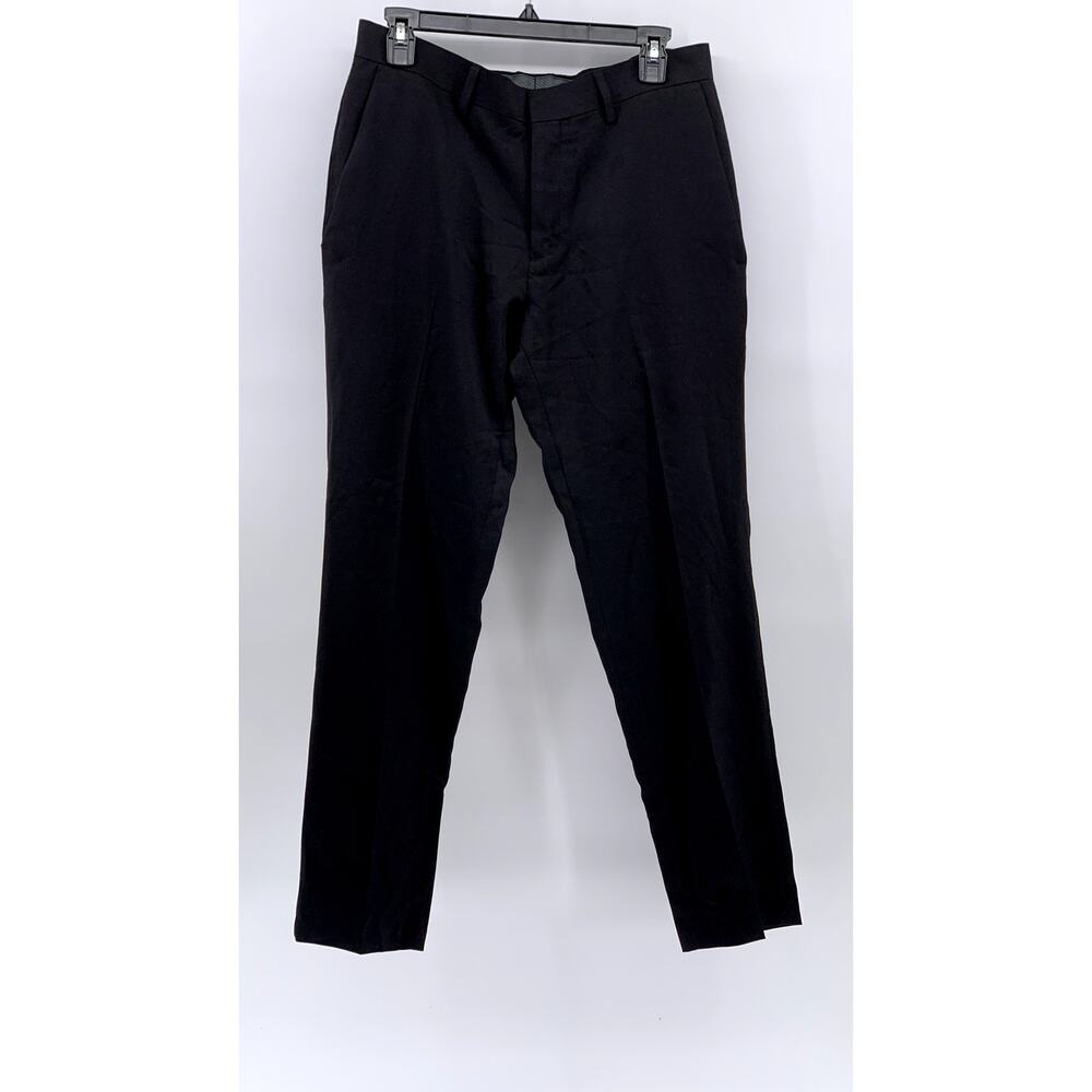 REACTION KENNETH COLE Men's Black Solid Slim-Fit Pants SZ 32X29